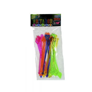 Agitadores para bebidas Color Néon / Paq con 25pza