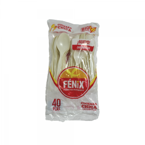 Cuchara Chica Blanca Biodegradable (40 Piezas)