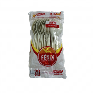 Cuchara Grande Blanca Biodegradable (20 Piezas)