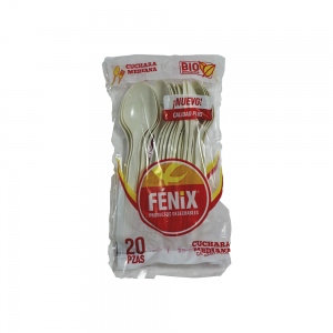 Cuchara Mediana Blanca Biodegradable (20 Piezas)
