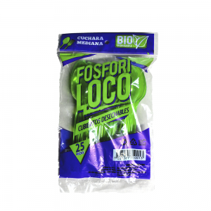 Cuchara Mediana Neón Biodegradable 25 Piezas