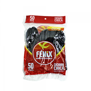 Cuchara Chica Negra Biodegradable (50 Piezas)