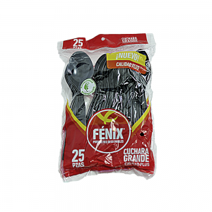 Cuchara Grande Negra Biodegradable (25 Piezas)