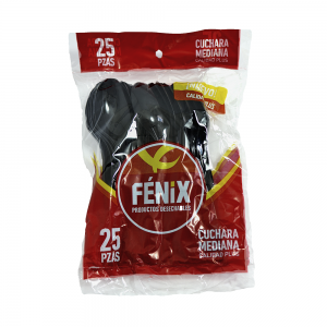 Cuchara Mediana Negra Biodegradable (25 Piezas)