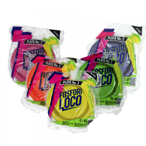 Plato Néon Pastelero paquete con 16 pzas