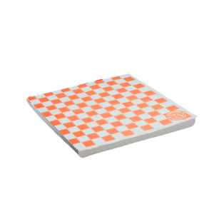 Papel Cuadros 30x30 Naranja Encerado (100 Pliegos)