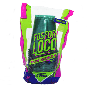 Vaso Verde Neon Desechable 16Oz (16 Piezas)