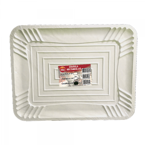 Charola rectangular blanca #20 5pzas