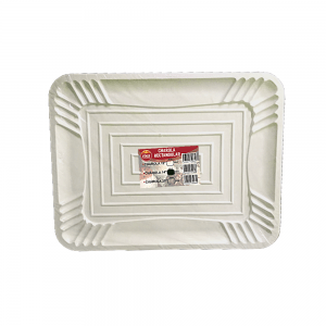 Charola rectangular blanca #14 5pzas