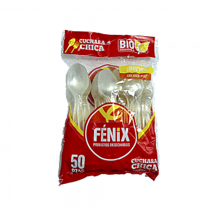 Cuchara Chica Transparente Biodegradable (50 Piezas)