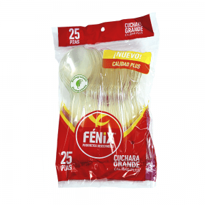 Cuchara Grande Transparente Biodegradable (25 Piezas)