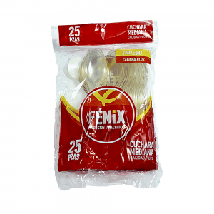 Cuchara Mediana Transparente Biodegradable (25 Piezas)