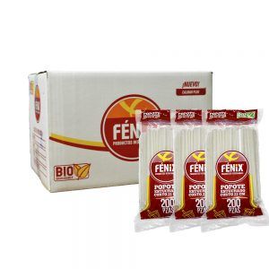 Popote Ecológico Estuchado Corto Transparente (2000 Piezas)