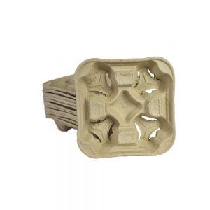 Charola Portavasos de Cartón con 4 cavidades 75 pzas