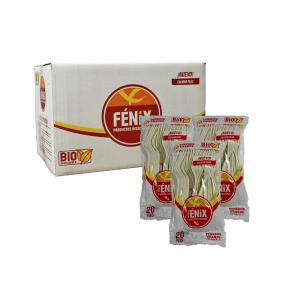 Tenedor Grande Blanco Biodegradable (700 Piezas)