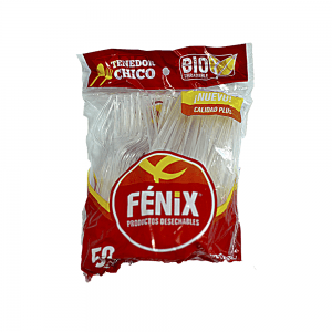 Tenedor Chico Transparente Biodegradable (50 Piezas)
