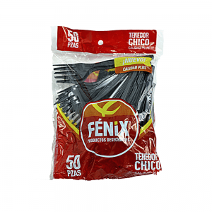 Tenedor Chico Negro Biodegradable (50 Piezas)
