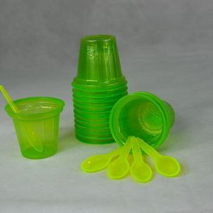 Vaso para helado de Plástico verde del #5 (50 pzas)