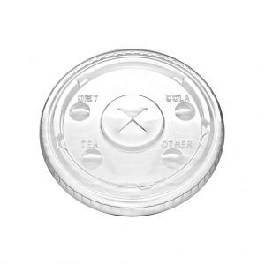 Tapa plana transparente para vaso de 14 oz 100 pzas