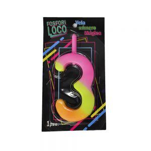 Vela Arcoirís Número para cumpleaños #3