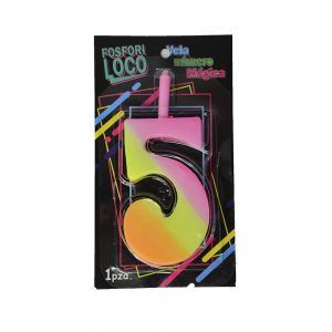 Vela Arcoirís Número para cumpleaños #5