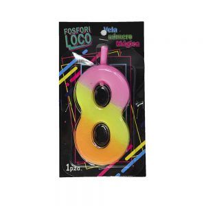 Vela Arcoirís Número para cumpleaños #8