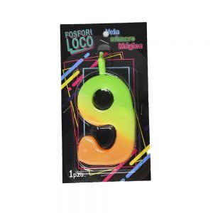 Vela Arcoirís Número para cumpleaños #9