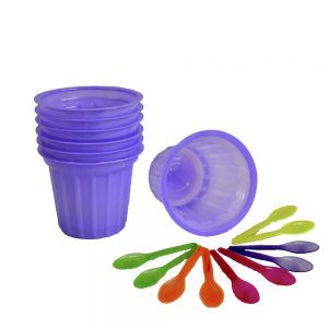 Vaso para helado de Plástico morado del #5 (50pzas)