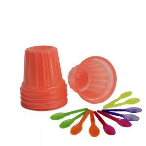 Vaso para helado de Plástico naranja del #5 (50pzas)