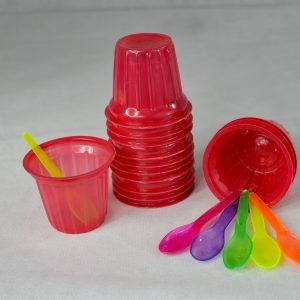 Vaso para helado de Plástico rojo del #5 (50pzas)