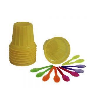 Vaso para helado de Plástico amarillo del #5 (50pzas)