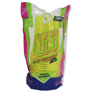 Vaso Amarillo Neon Desechable 16Oz (16 Piezas)