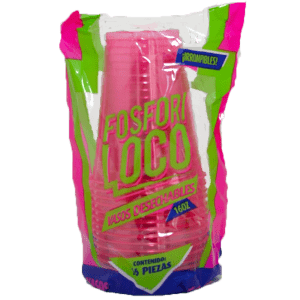 Vaso Rosa Neon Desechable 16Oz (16 Piezas)