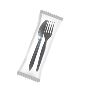 Kit Tenedor/Cuchillo Biodegradable Ecológico Estuchado (100 pzas)